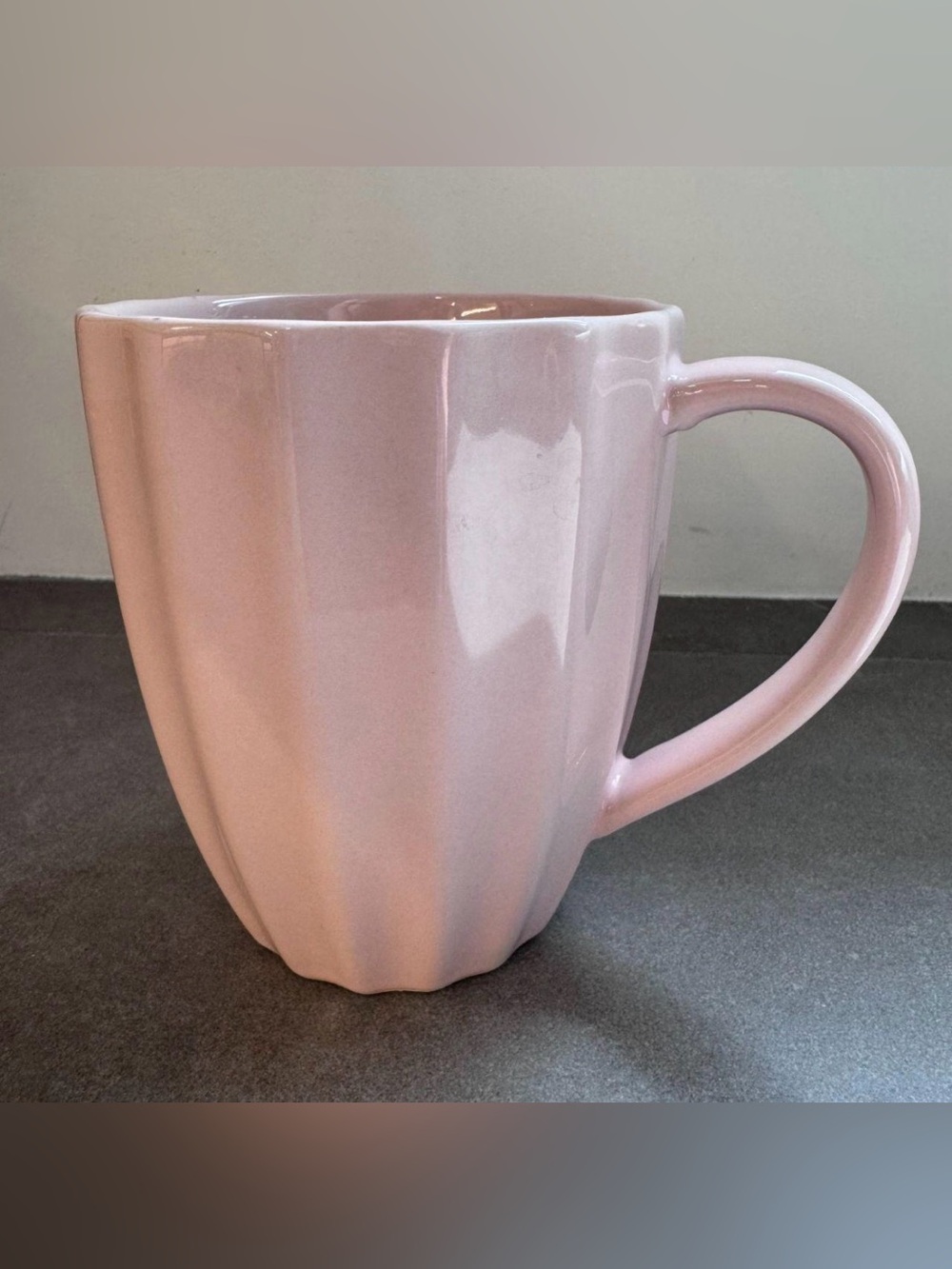 Magnolia Bakery pastel pink fluted oversized coffee mug